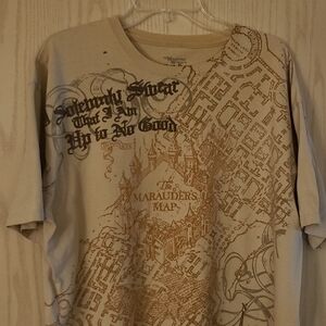 WWoHP Marauder's Map Beige Graphic T-Shirt